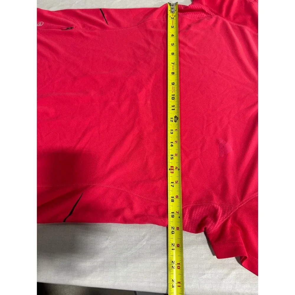 Adidas Supernova Running Shirt Mens XL Red Pink Short Sleeve Athletic Tee Zipper